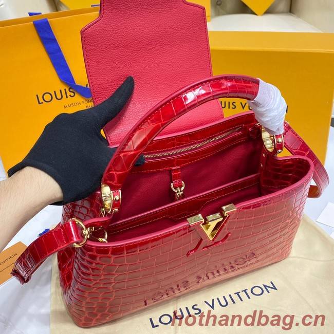 Louis Vuitton crocodile skin CAPUCINES M48866 red