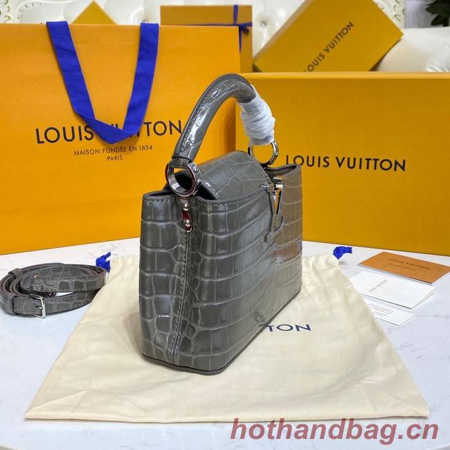 Louis Vuitton crocodile skin CAPUCINES MINI M81190 dark gray