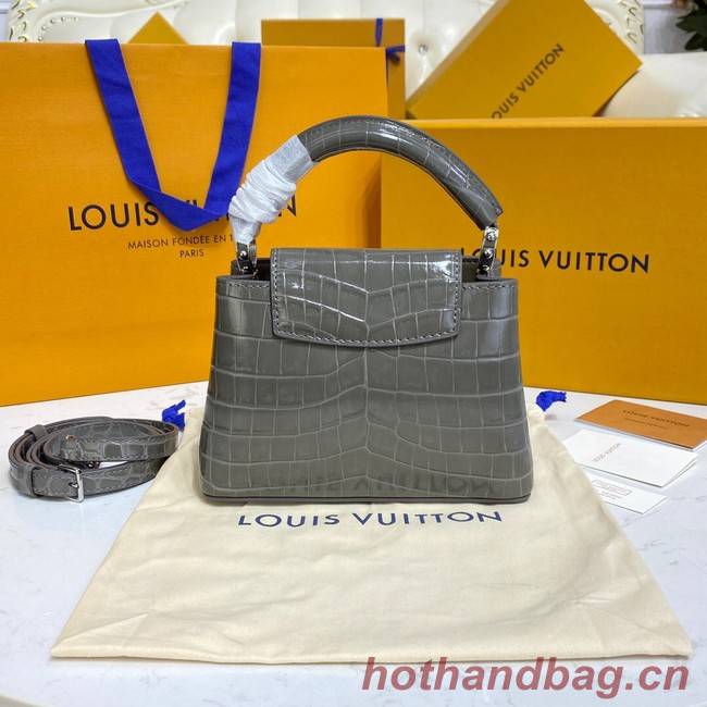 Louis Vuitton crocodile skin CAPUCINES MINI M81190 dark gray