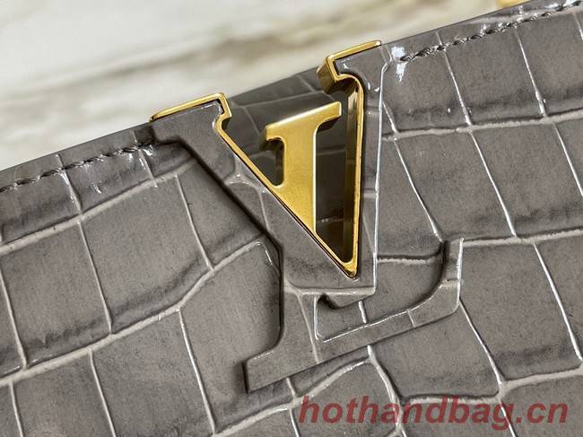 Louis Vuitton crocodile skin CAPUCINES MINI M81190 gray