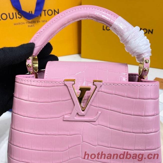 Louis Vuitton crocodile skin CAPUCINES MINI M81190 pink
