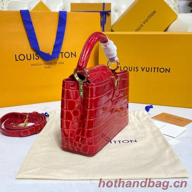 Louis Vuitton crocodile skin CAPUCINES MINI M81190 red