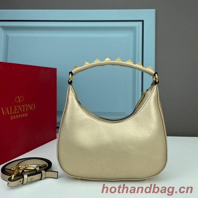 VALENTINO GARAVANI STUD SIGN Calf Leather Hobo bag 1W2B0K69 gold