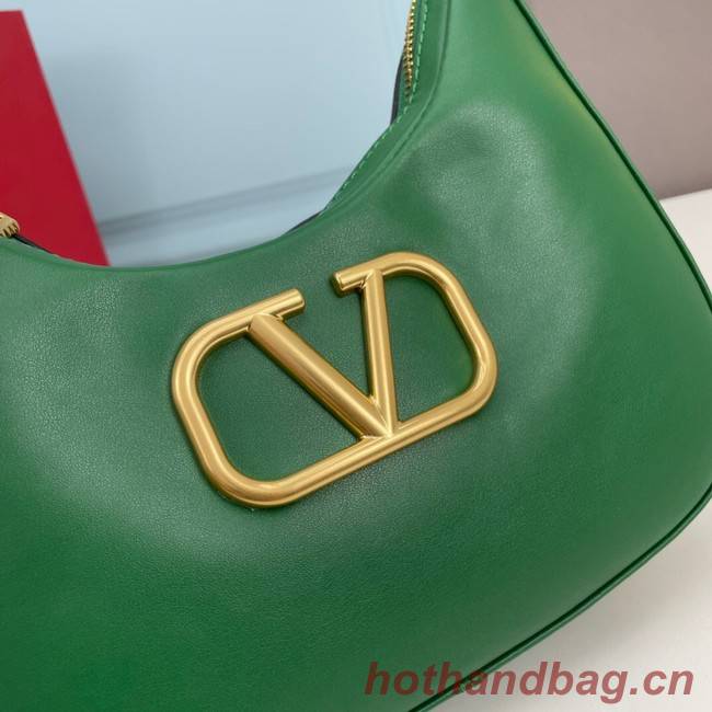 VALENTINO GARAVANI STUD SIGN Calf Leather Hobo bag 1W2B0K69 green