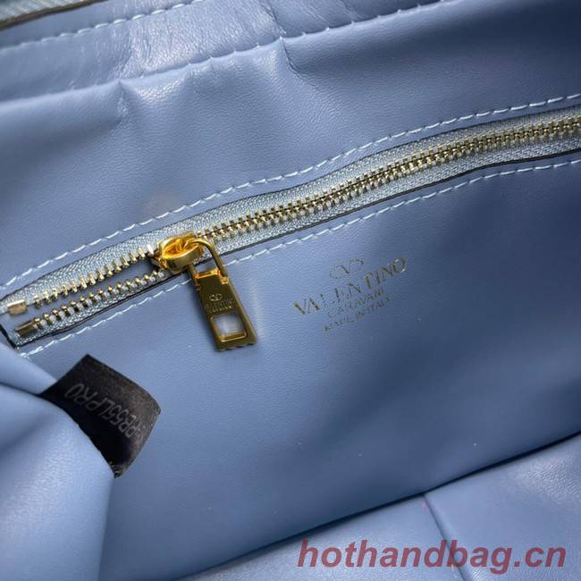 VALENTINO GARAVANI STUD SIGN Calf Leather Hobo bag 1W2B0K69 sky blue