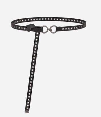 DIOR SHOW BELT Smooth Calfskin with Ruthenium-Finish Metal Eyelets 15 MM B0298BW