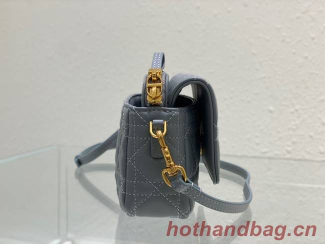 DIOR CARO POUCH WITH CHAIN Supple Cannage Calfskin S5125UWH Cloud Blue