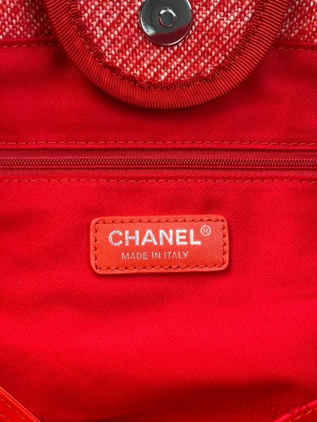 Chanel LARGE SHOPPING BAG A66941 red&white