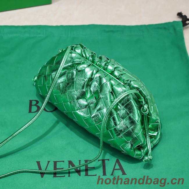 Bottega Veneta Mini intrecciato leather clutch with strap 585852 green