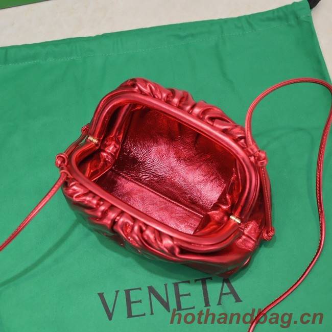 Bottega Veneta Mini intrecciato leather clutch with strap 585852 red