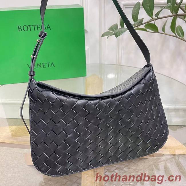 Bottega Veneta Intreccio leather shoulder bag 690226 black