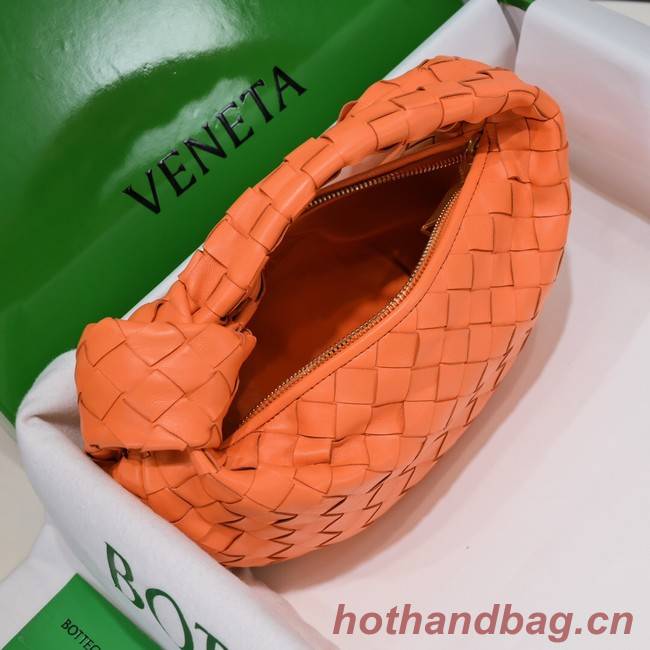 Bottega Veneta Mini intrecciato leather top handle bag 651876 Tangerine