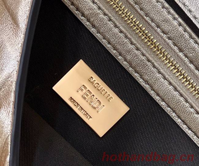 Fendi Baguette Large leather bag 8BR771A Light gold