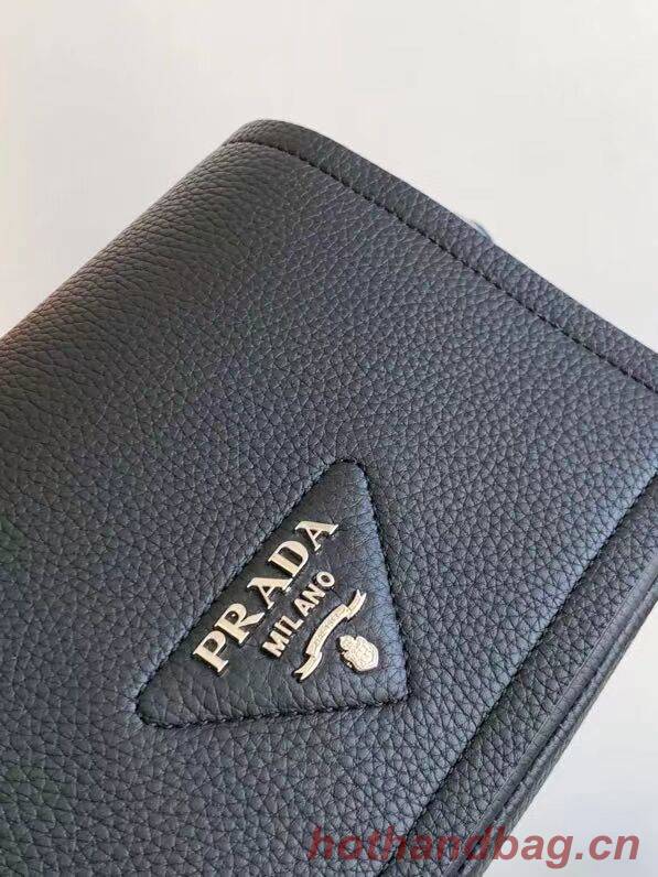 Prada Leather bag with shoulder strap 1DB443 black
