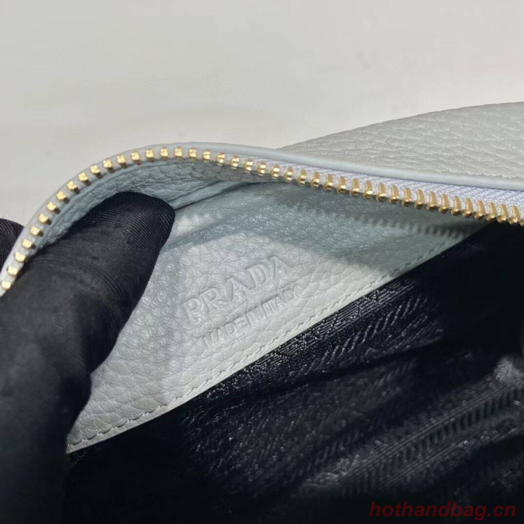 Prada Leather bag with shoulder strap 1DH781 light blue