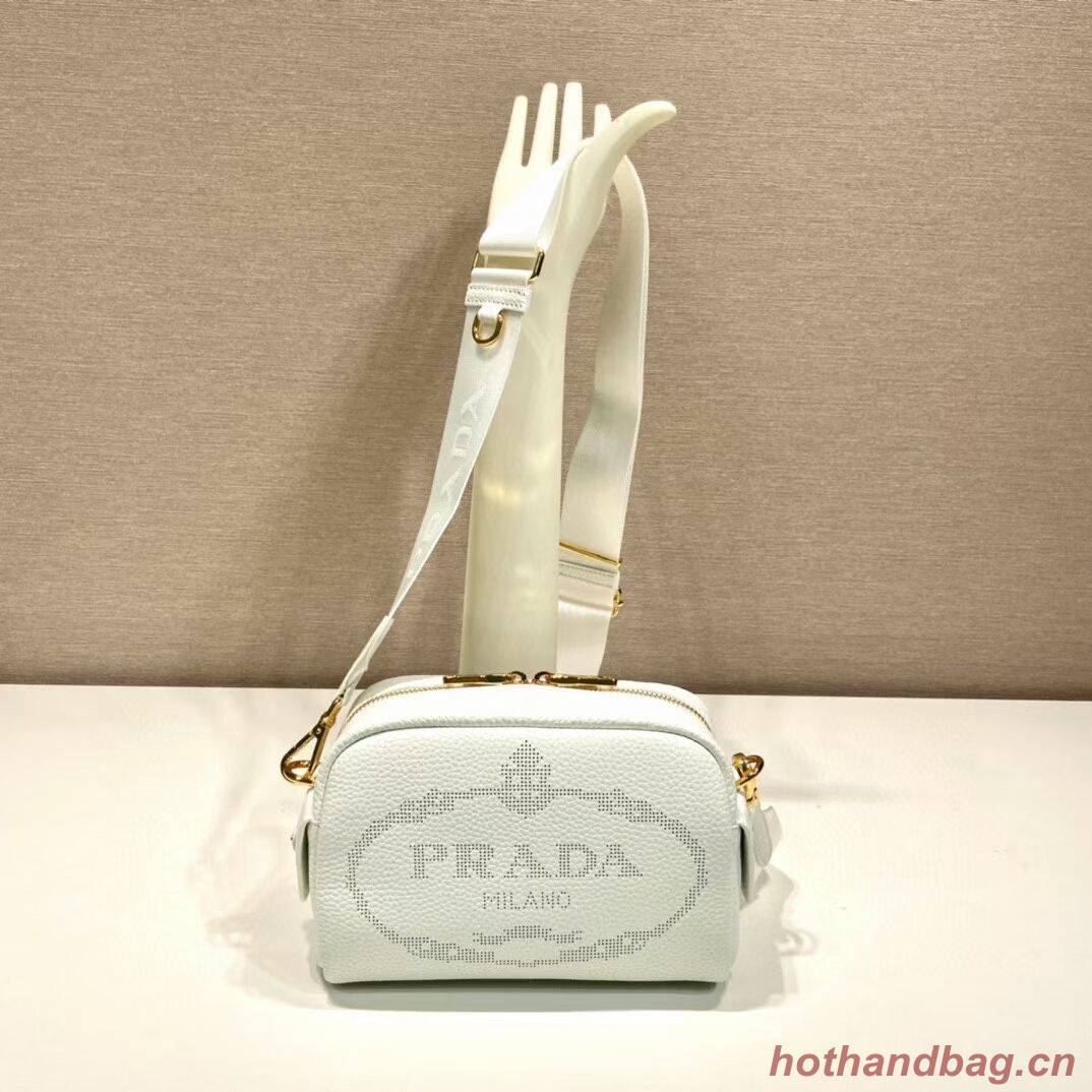 Prada Leather bag with shoulder strap 1DH781 white