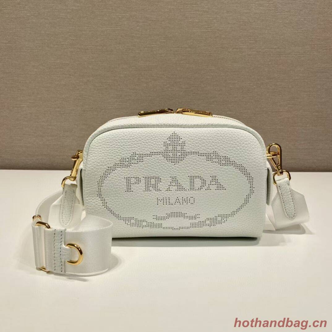 Prada Leather bag with shoulder strap 1DH781 white