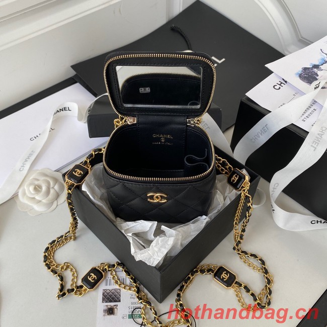 CHANEL SMALL VANITY WITH CHAIN Lambskin & Gold-Tone Metal AP2931 black