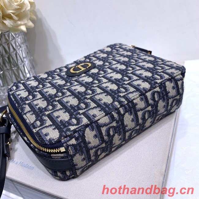 DIOR 30 MONTAIGNE BOX BAG Blue Multicolor Dior Oblique Jacquard S2141