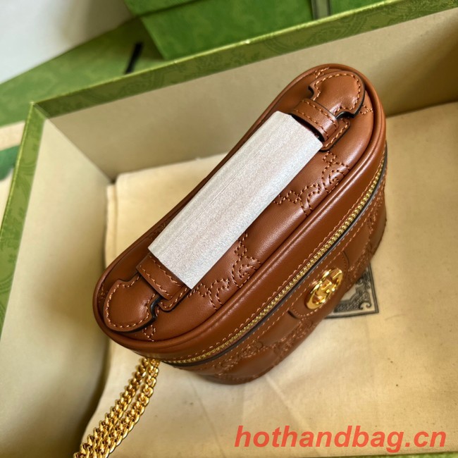 Gucci GG Matelasse top handle mini bag 723770 Light brown