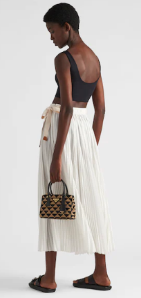 Prada Galleria embroidered jacquard fabric mini bag 1BA906 black