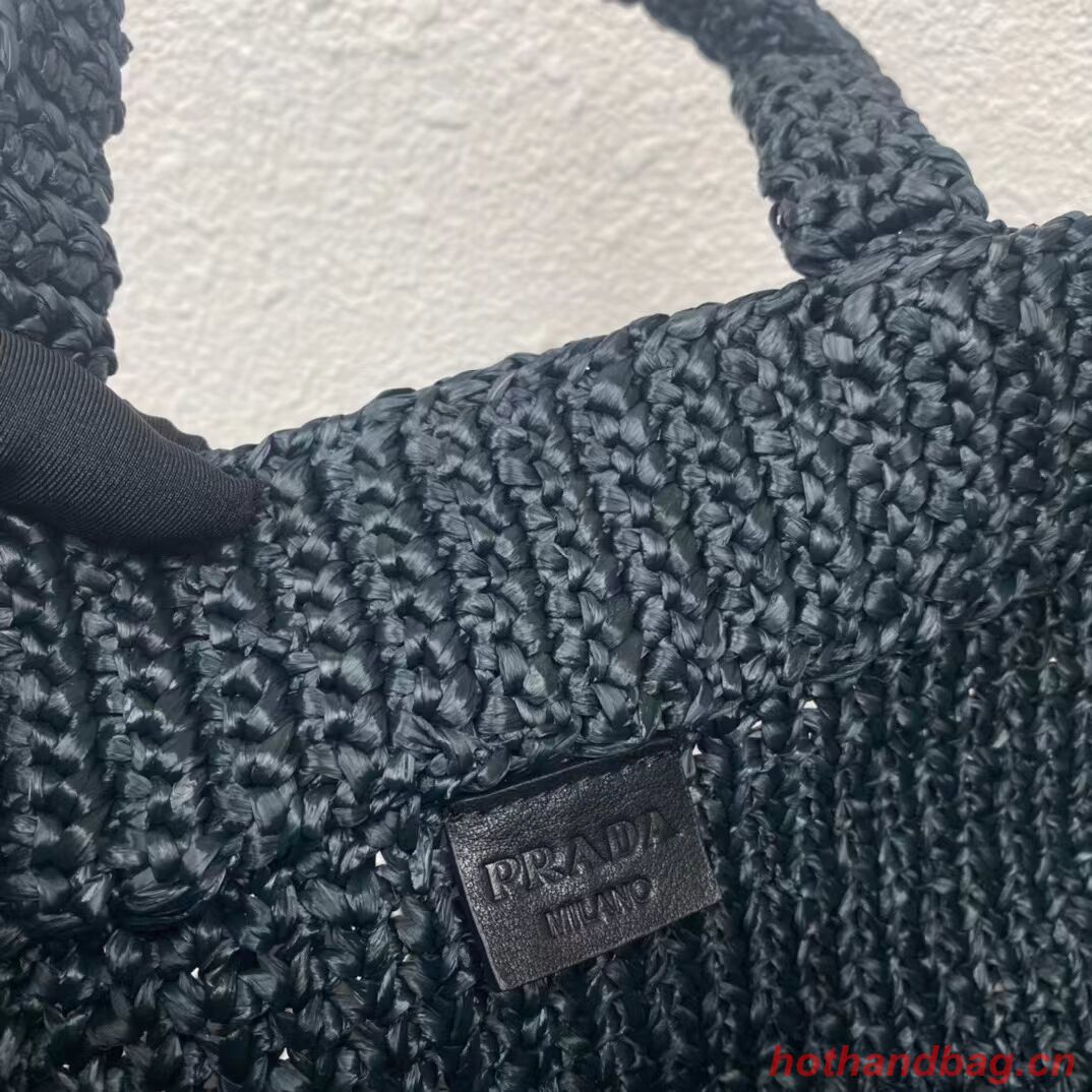 Prada Raffia tote bag 1NE229 black