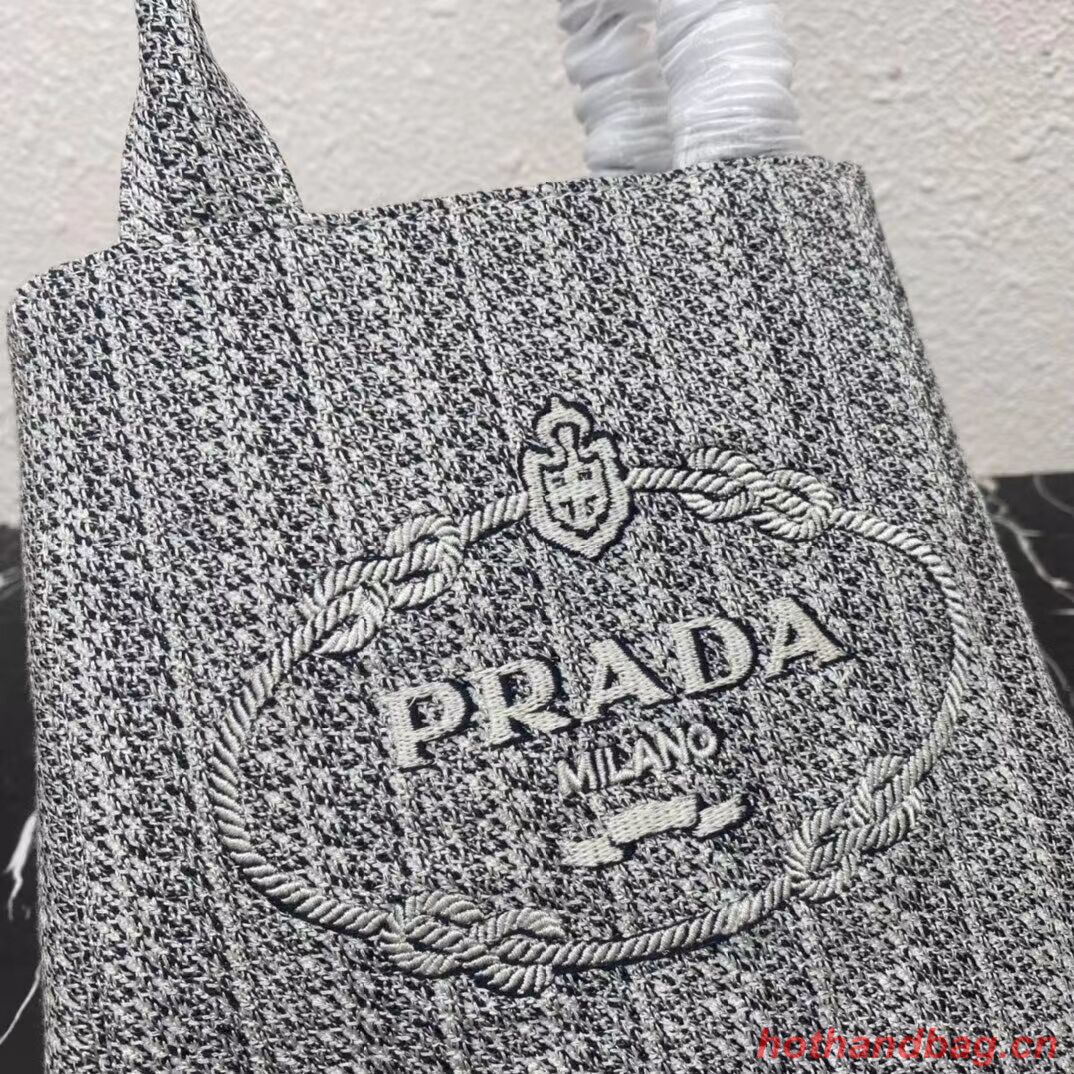 Prada SMALL SHOPPING BAG 1AV333 Black&grey