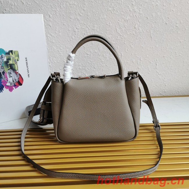 Prada leather tote bag 1BC145 gray