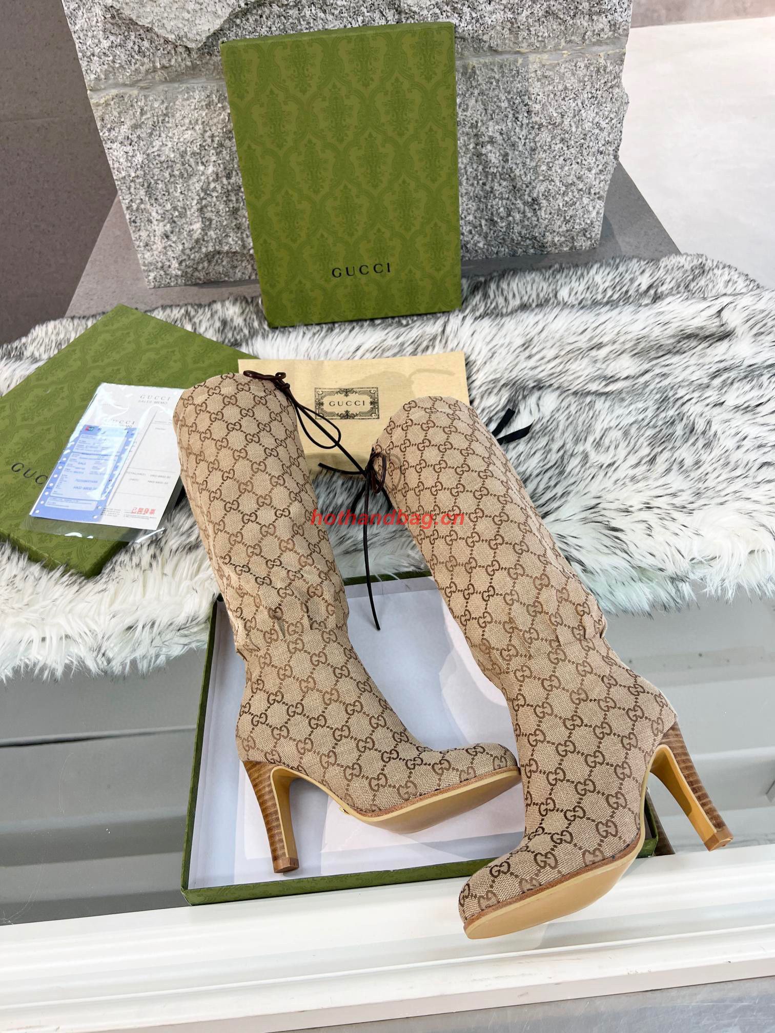 Gucci Boots 40CM Length 8.5CM Heels C7191004 Khaki