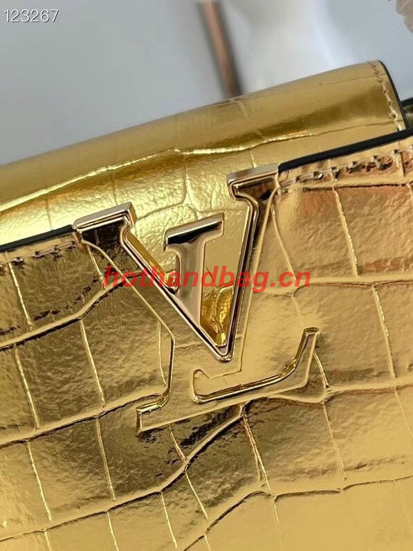 Louis Vuitton crocodile skin CAPUCINES MINI M48865 gold