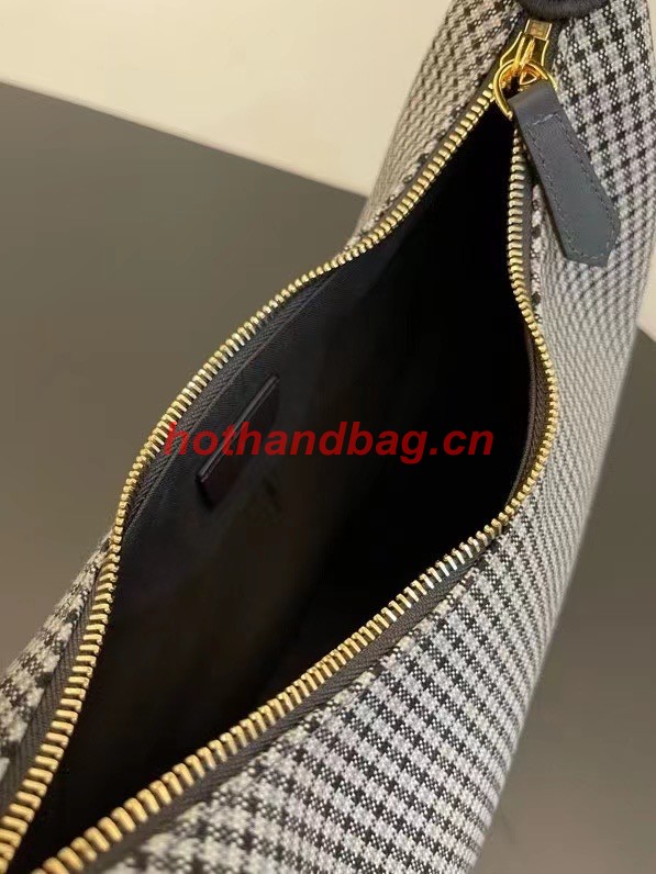 Fendigraphy Small Gold laminated leather bag 8BR798A black&white