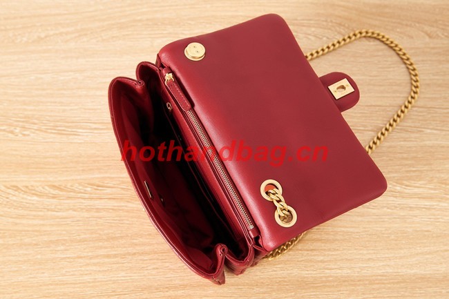 CHANEL FLAP BAG Lambskin & Gold-Tone Metal AS3609 red