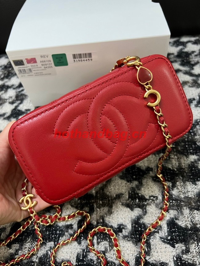 CHANEL VANITY WITH CHAIN 68105 red