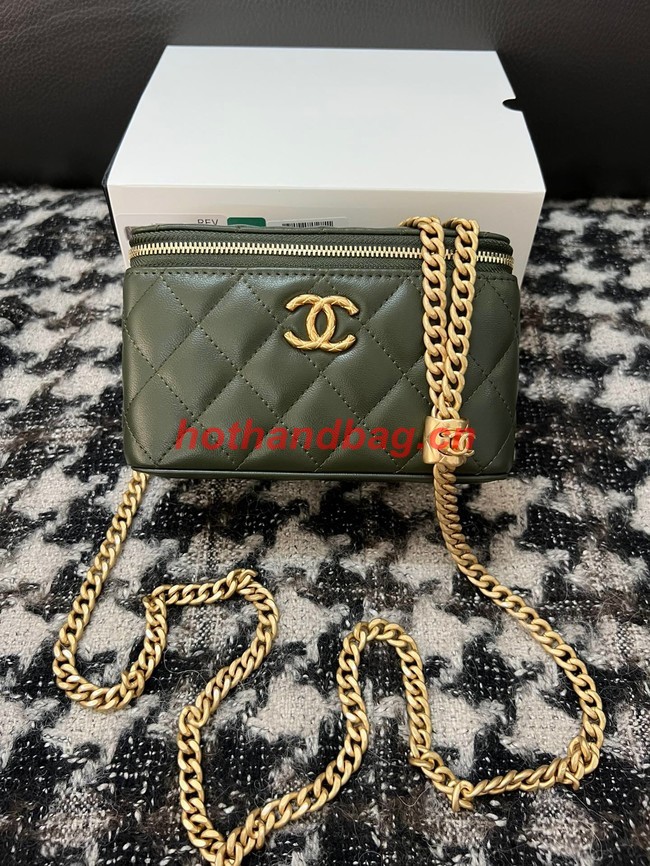 CHANEL VANITY WITH CHAIN 68106 blackish green