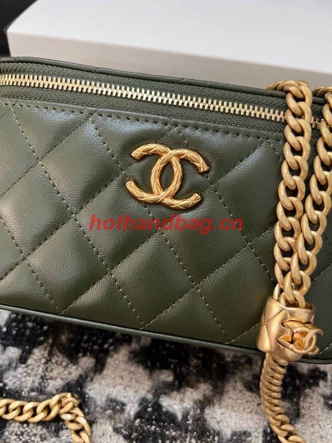 CHANEL VANITY WITH CHAIN 68106 blackish green