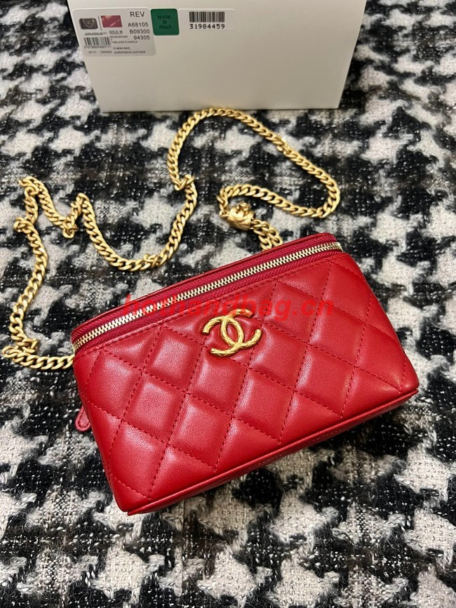 CHANEL VANITY WITH CHAIN 68106 red