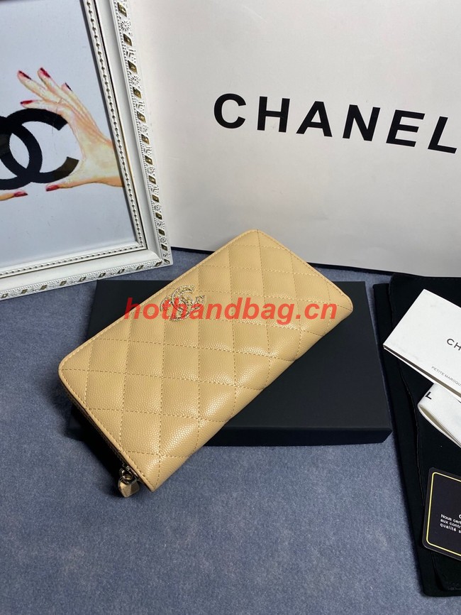 Chanel Calfskin Leather & Gold-Tone Metal AP2739 apricot