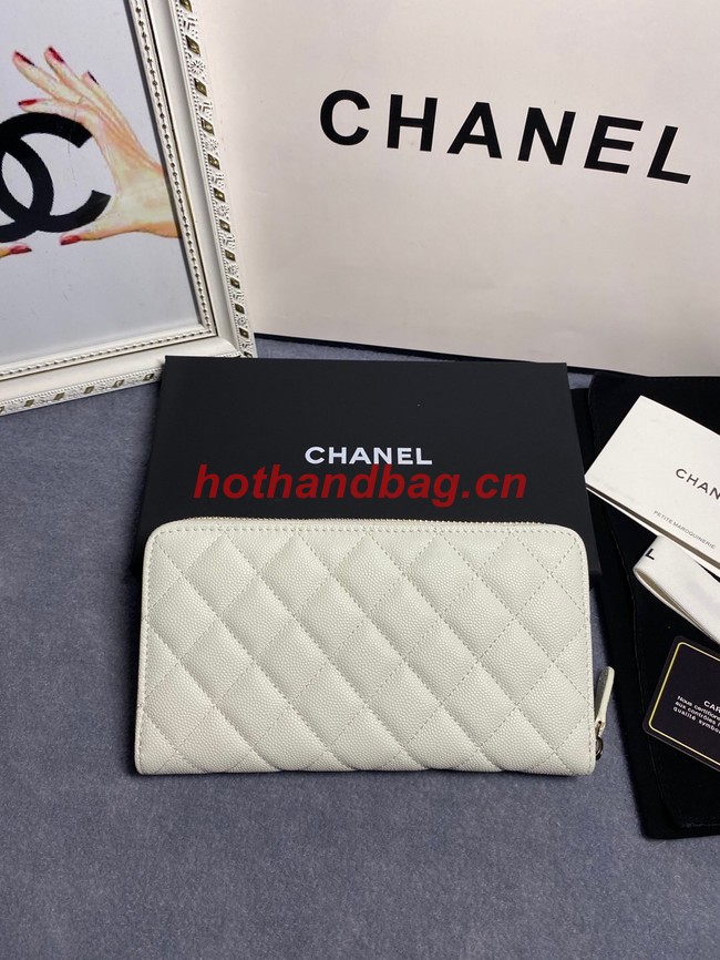 Chanel Calfskin Leather & Gold-Tone Metal AP2739 white