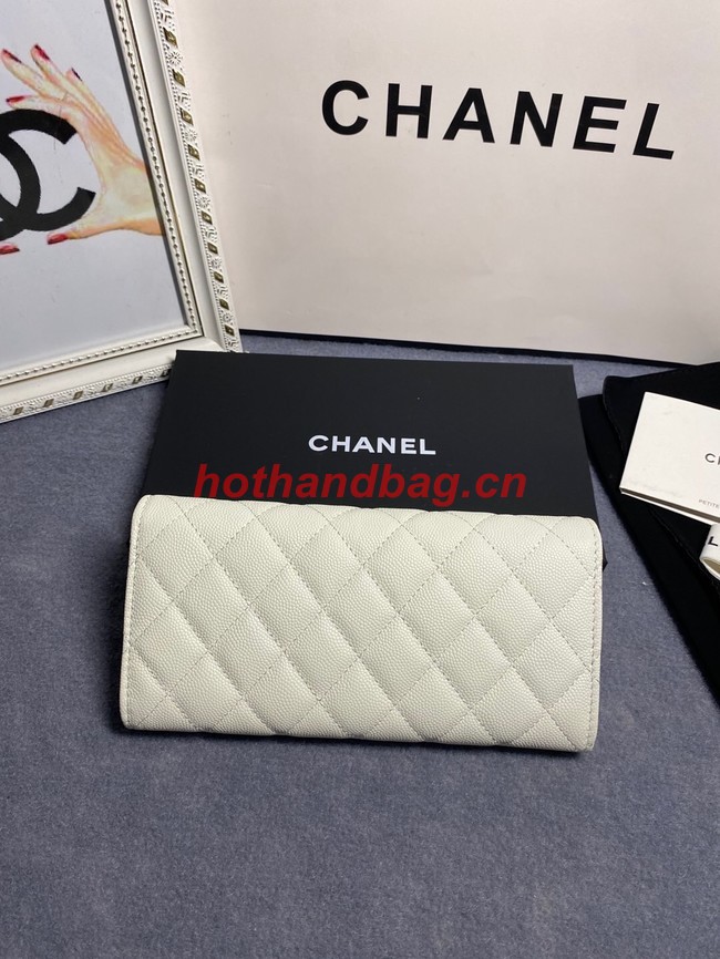 Chanel Calfskin Leather & Gold-Tone Metal AP2740 white