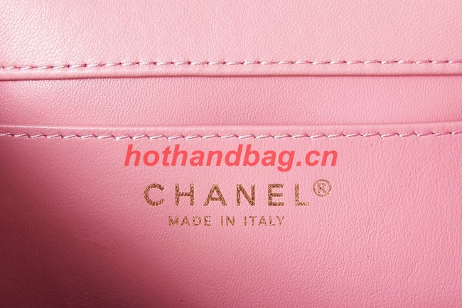 Chanel Lambskin MINI FLAP BAG AS3648 pink