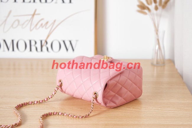Chanel Lambskin MINI FLAP BAG AS3648 pink