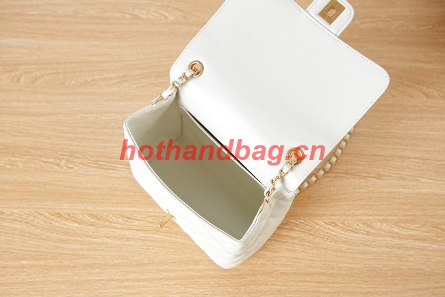 Chanel Lambskin MINI FLAP BAG AS3648 white