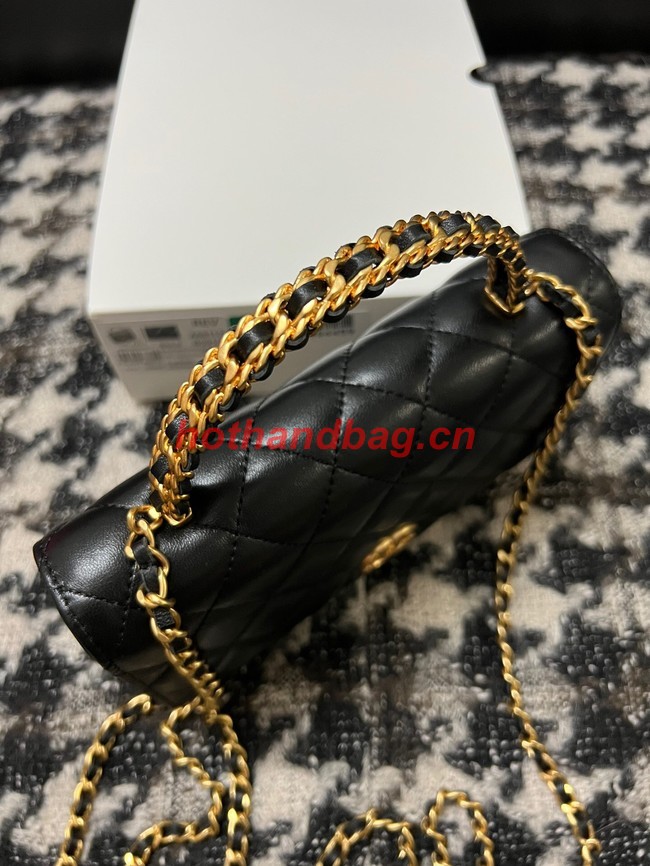 Chanel WALLET ON CHAIN Lambskin & Gold-Tone Metal 68113 black
