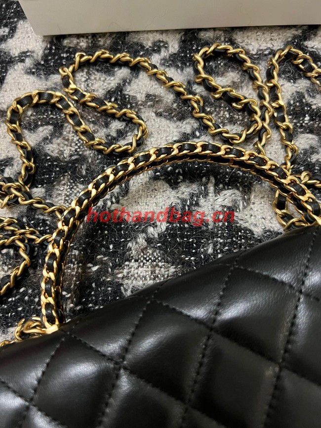 Chanel WALLET ON CHAIN Lambskin & Gold-Tone Metal 68113 black