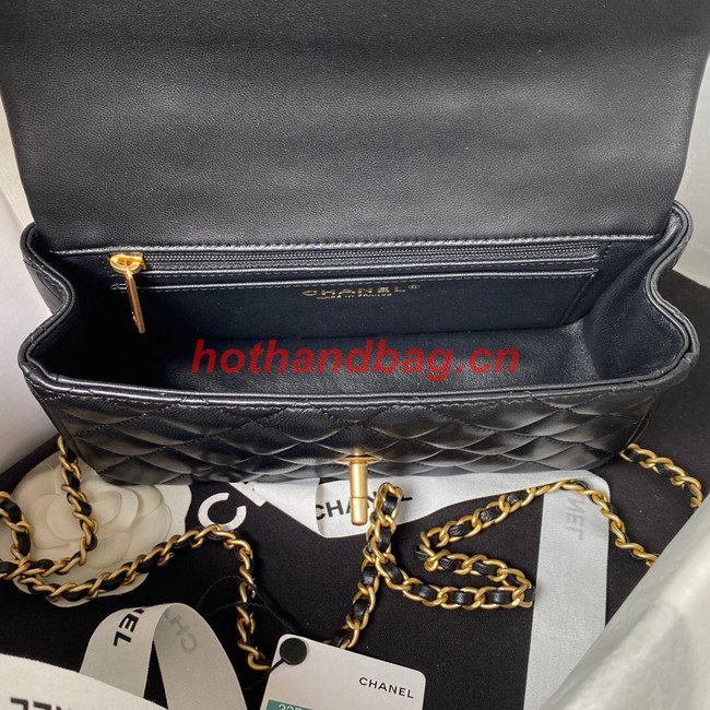 Chanel MINI FLAP BAG WITH TOP HANDLE AS2431 black