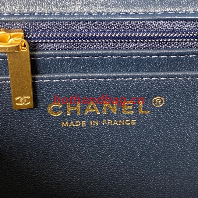 Chanel MINI FLAP BAG WITH TOP HANDLE AS2431 dark blue