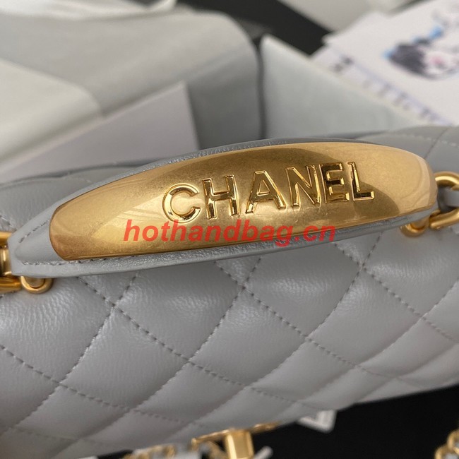 Chanel MINI FLAP BAG WITH TOP HANDLE AS2431 gray