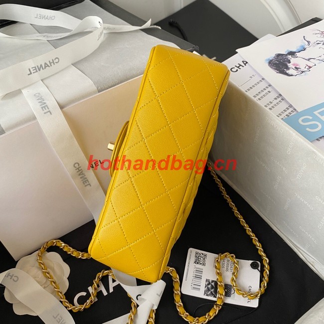 Chanel MINI FLAP BAG WITH TOP HANDLE AS2431 yellow