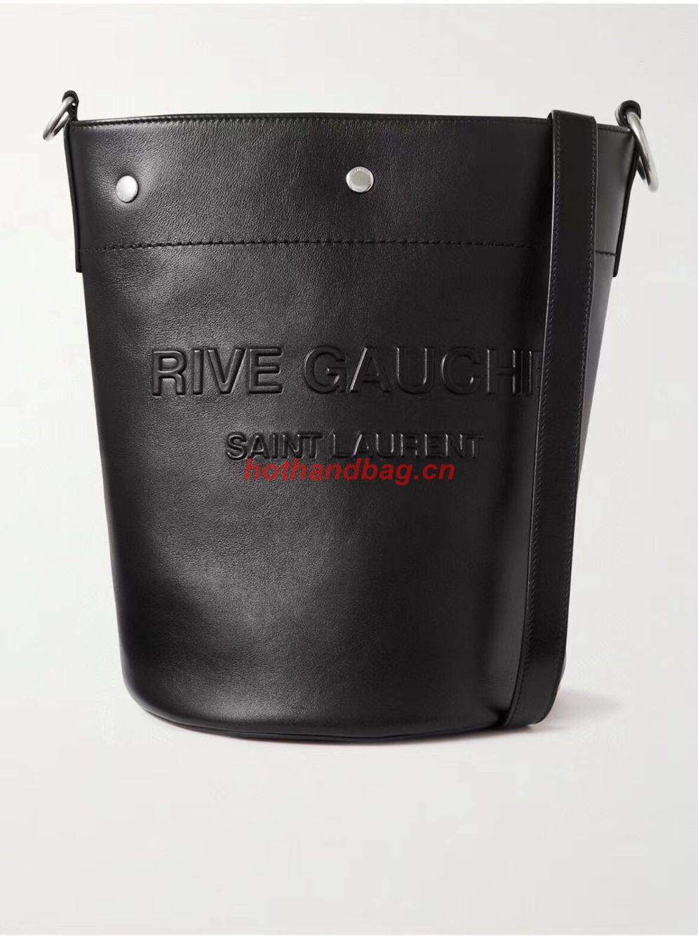 SAINT LAUREN RIVE GAUCHE BUCKET BAG IN SMOOTH LEATHER Y689299A black