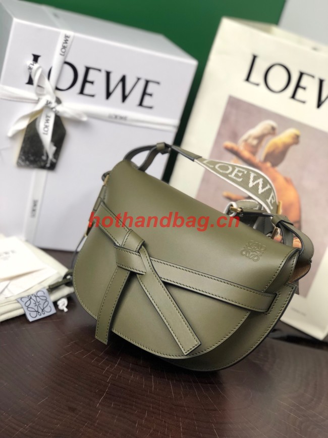 Loewe small Crossbody Bags Original Leather 8087 blackish green